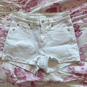 AE white jean shorts